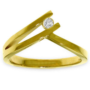 14K. SOLID GOLD RING WITH NATURAL DIAMOND (Yellow Gold)